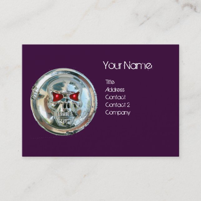 CARTE DE VISITE CHROME SKULT PURPLE ET ROUGE RUBY MONOGRAM (Devant)