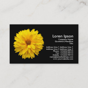Carte De Visite Chrysanthème jaune - Noir