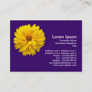 Carte De Visite Chrysanthème jaune - Violet foncé