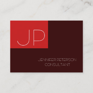 Carte De Visite Chubby Charmant Monogramme Rouge Brown