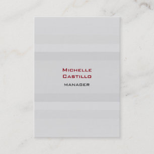 Carte De Visite Chubby Gris Vertical Plain Moderne Professionnel