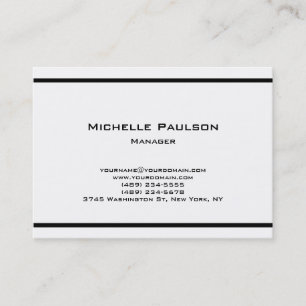 Carte De Visite Chubby Plain Black White Manager Consultant