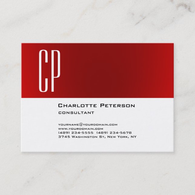 Carte De Visite Chubby Rouge Blanc Professionnel (Devant)