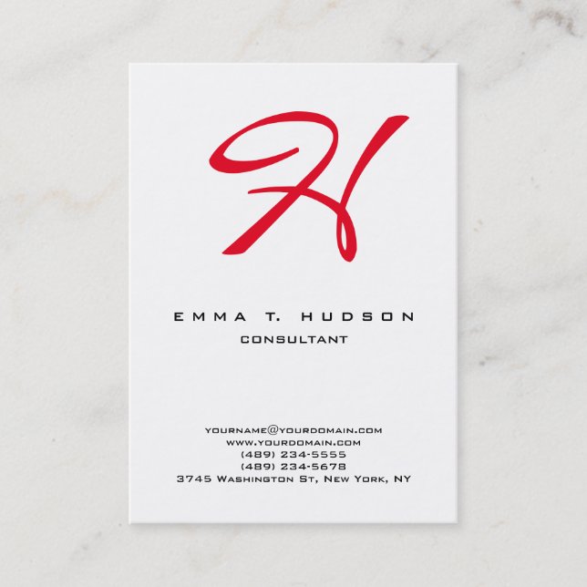 Carte De Visite Chubby Stylish Professional Monogram Consultant (Devant)