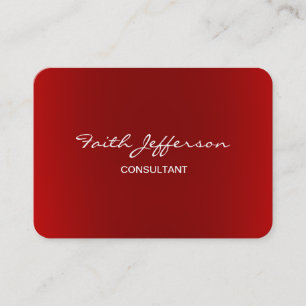 Carte De Visite Chubby stylish Script tendance consultant rouge