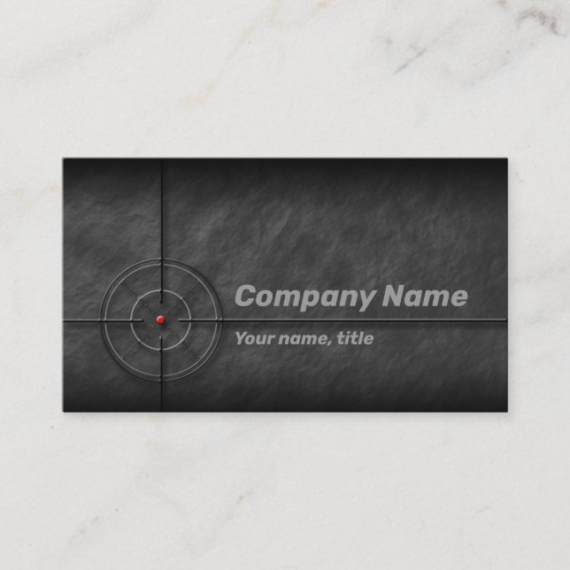 Carte de visite cible du magasin d'armes à feu (Devant)