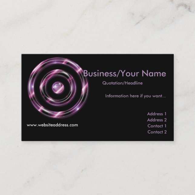 Carte de visite : : Cible pourpre de boudine (Devant)