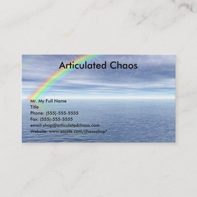Carte De Visite Ciel bleu avec arc-en-ciel (Devant)