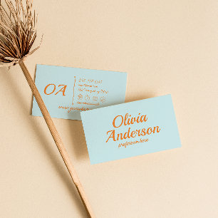 Carte De Visite Ciel bleu rétro coloré Super Bold tendance Boho