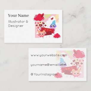 Carte De Visite Ciel de bonbons Kawaii et petits amis doux