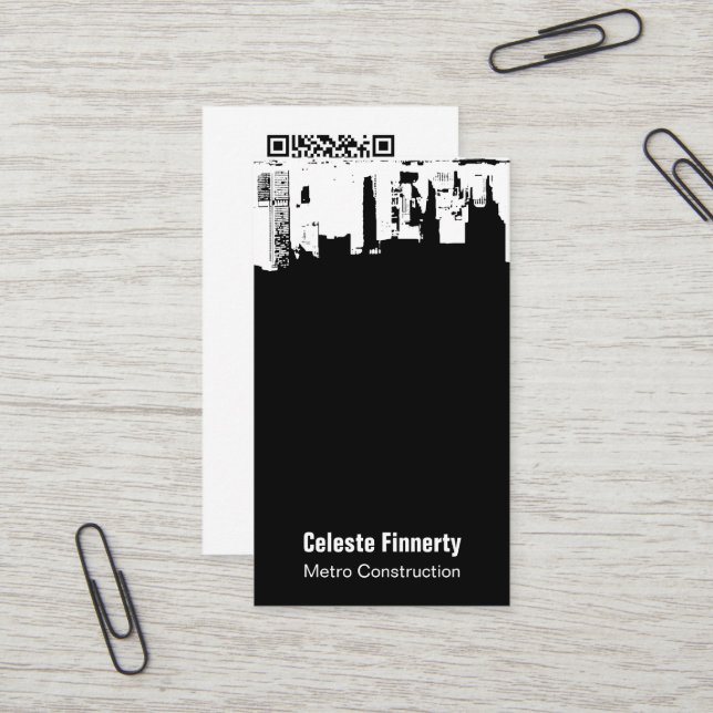 Carte De Visite Ciel de minuit du centre de partie supérieure avec (Devant/Arrière en situation)