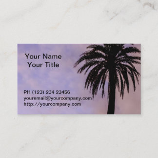 Carte De Visite Ciel de pourpre de silhouette de palmier