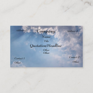 Carte De Visite Ciel ensoleillé merveilleux