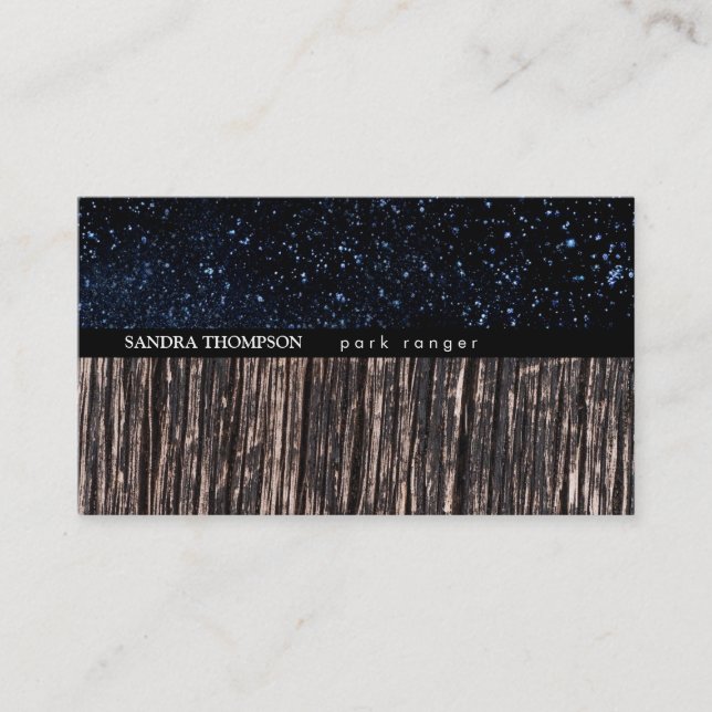 Carte De Visite Ciel nocturne / Bois (Devant)