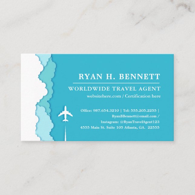 Carte De Visite Ciels conviviaux | Style Turquoise de l'agent de v (Devant)