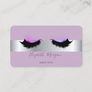 Carte De Visite Cils Faux Argent Professionnel Moderne Élégant