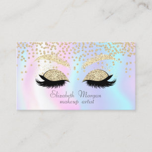 Carte De Visite Cils Faux Pailletés Diamants Brillants Élégants