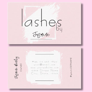 Carte De Visite Cils Rouge Gercé Rose Chic Professionnel