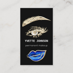 Carte De Visite Cils Sourcils Maquillage Logo Code QR Lèvres Noir