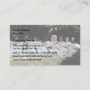 Carte De Visite Cimetière complètement des tombes