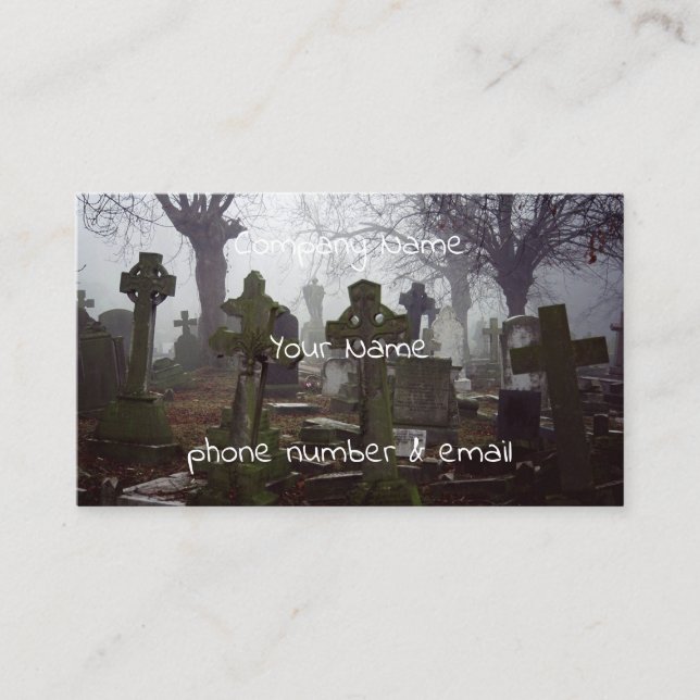 Carte De Visite cimetière éffrayant (Devant)
