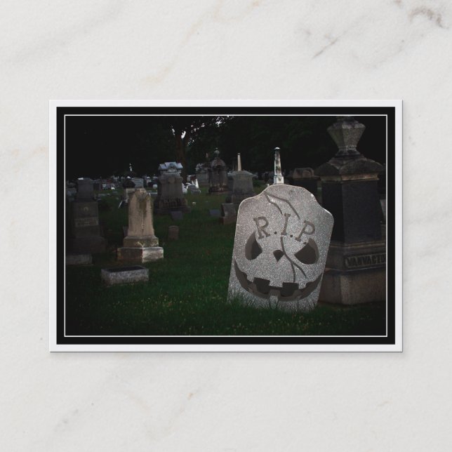 Carte De Visite Cimetière RIP Tombstone (Devant)