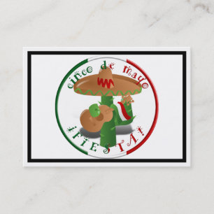 Carte De Visite Cinco De Mayo Fiesta ! Cactus avec Sombrero