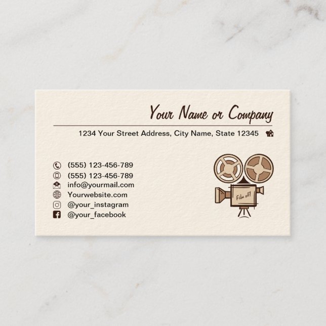 Carte De Visite cinéaste, producteur de films, réalisateur, acteur (Devant)
