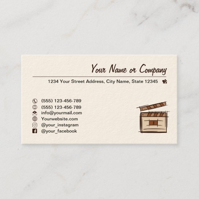 Carte De Visite cinéaste, producteur de films, réalisateur, acteur (Devant)