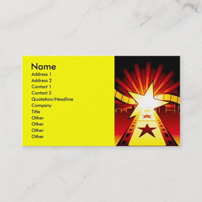 Carte De Visite CINEMA7, Nom, Adresse 1, Adresse 2, Contact 1,... (Devant)