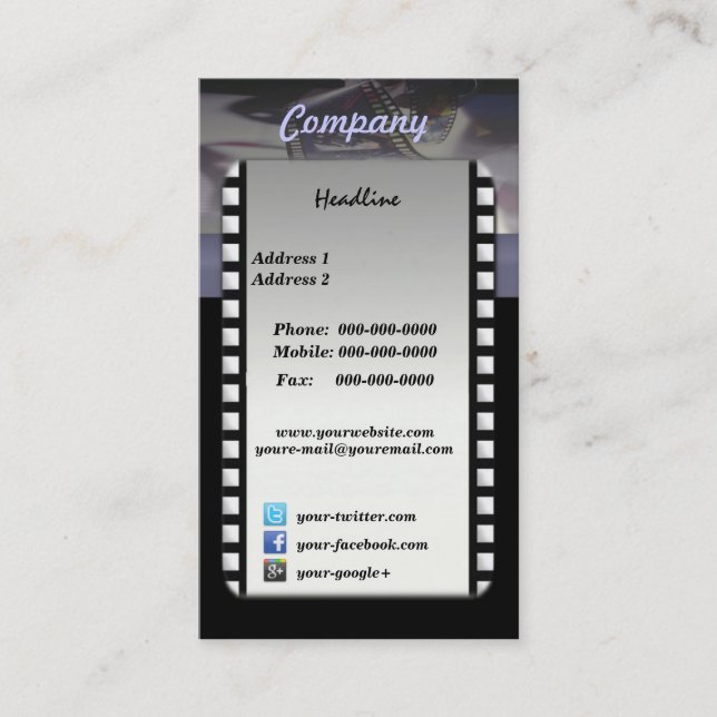Carte de visite cinématographique (Devant)