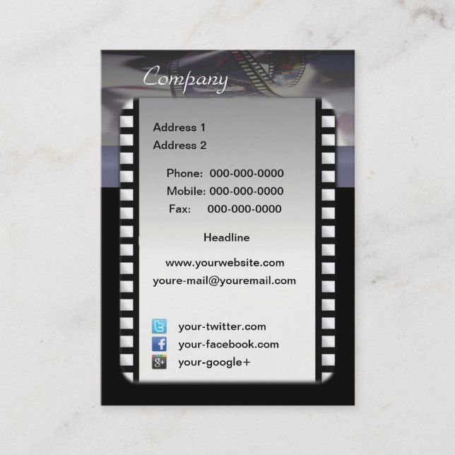 Carte de visite cinématographique (Devant)