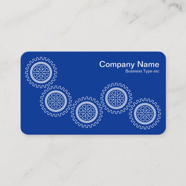 Carte De Visite Cinq engrenages - bleu marine - gris arrière (Devant)