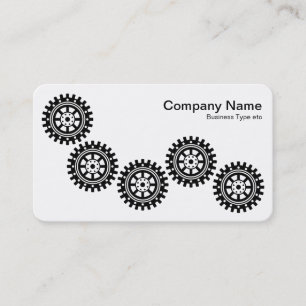 Carte De Visite Cinq engrenages II - noir et blanc - gris - retour