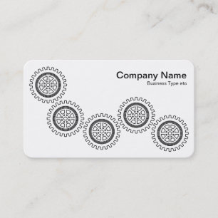 Carte De Visite Cinq engrenages - Noir et Blanc
