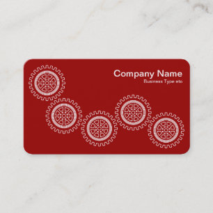 Carte De Visite Cinq engrenages - Rouge rubis - Retour gris