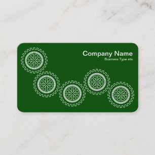 Carte De Visite Cinq engrenages - Vert foncé - Gris de retour
