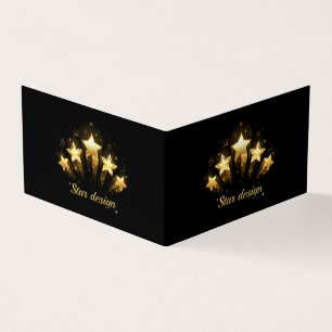 Carte De Visite Cinq étoiles d'or en noir