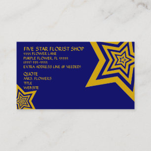 Carte De Visite Cinq étoiles or