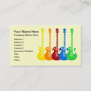 Carte De Visite Cinq guitares électriques colorées