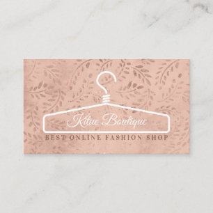 Carte De Visite Cintre de robe de boutique de vêtements rose paill