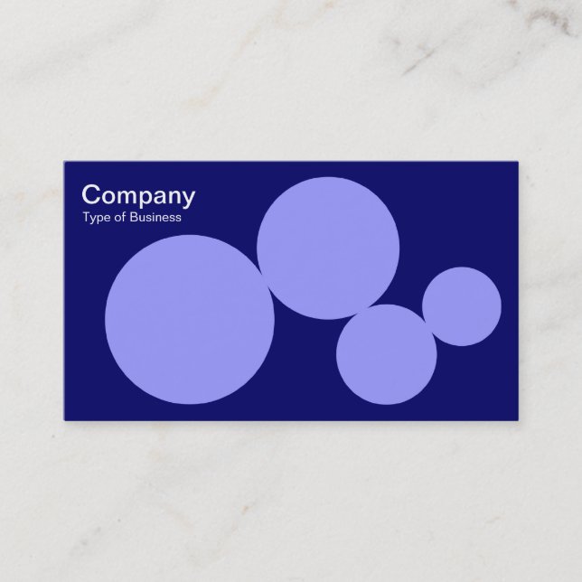 Carte De Visite Circle Series - Pastel Blue sur Dp Navy (Devant)