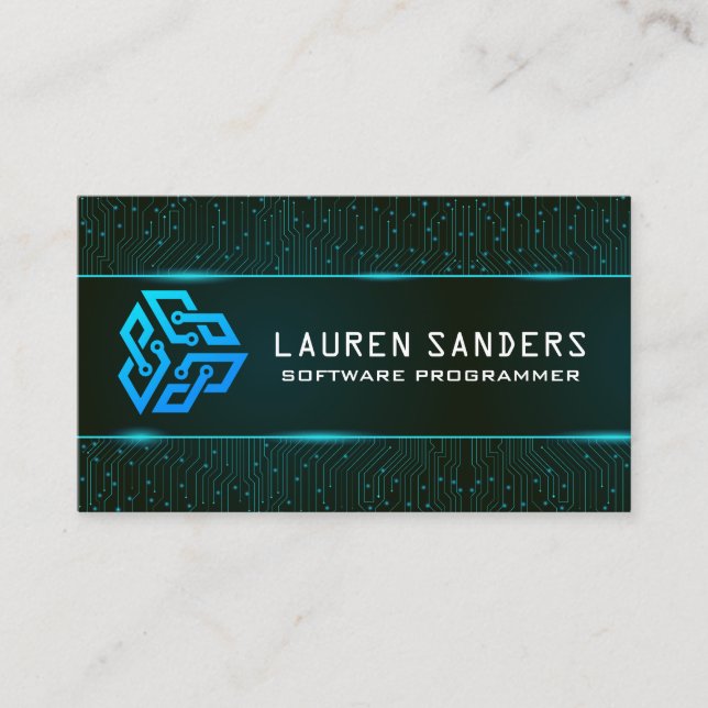 Carte De Visite Circuit Board | Technology Logo (Devant)
