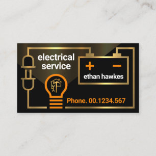 Carte De Visite Circuit de batterie électrique en or brillant
