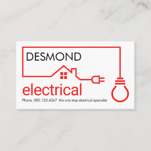 Carte De Visite Circuit de fil électrique domestique rouge