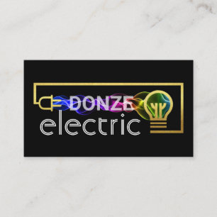 Carte De Visite Circuit de fil électrique doré sous tension