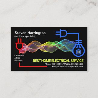 Carte De Visite Circuit électrique coloré à ondes électriques