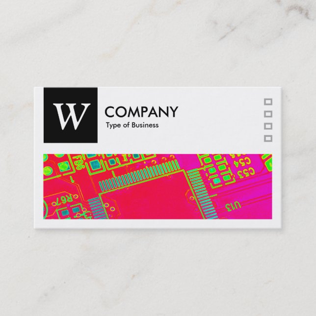 Carte De Visite Circuitrie Abstraite - Logo et Panneau v2 - Noir (Devant)