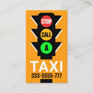 Carte De Visite Circulation Feu appelant Taxi Ride