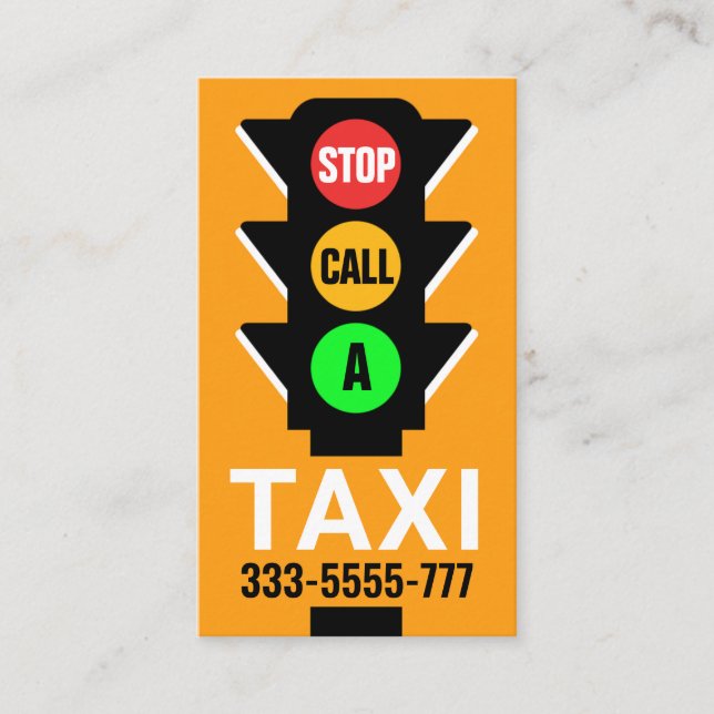 Carte De Visite Circulation Feu appelant Taxi Ride (Devant)